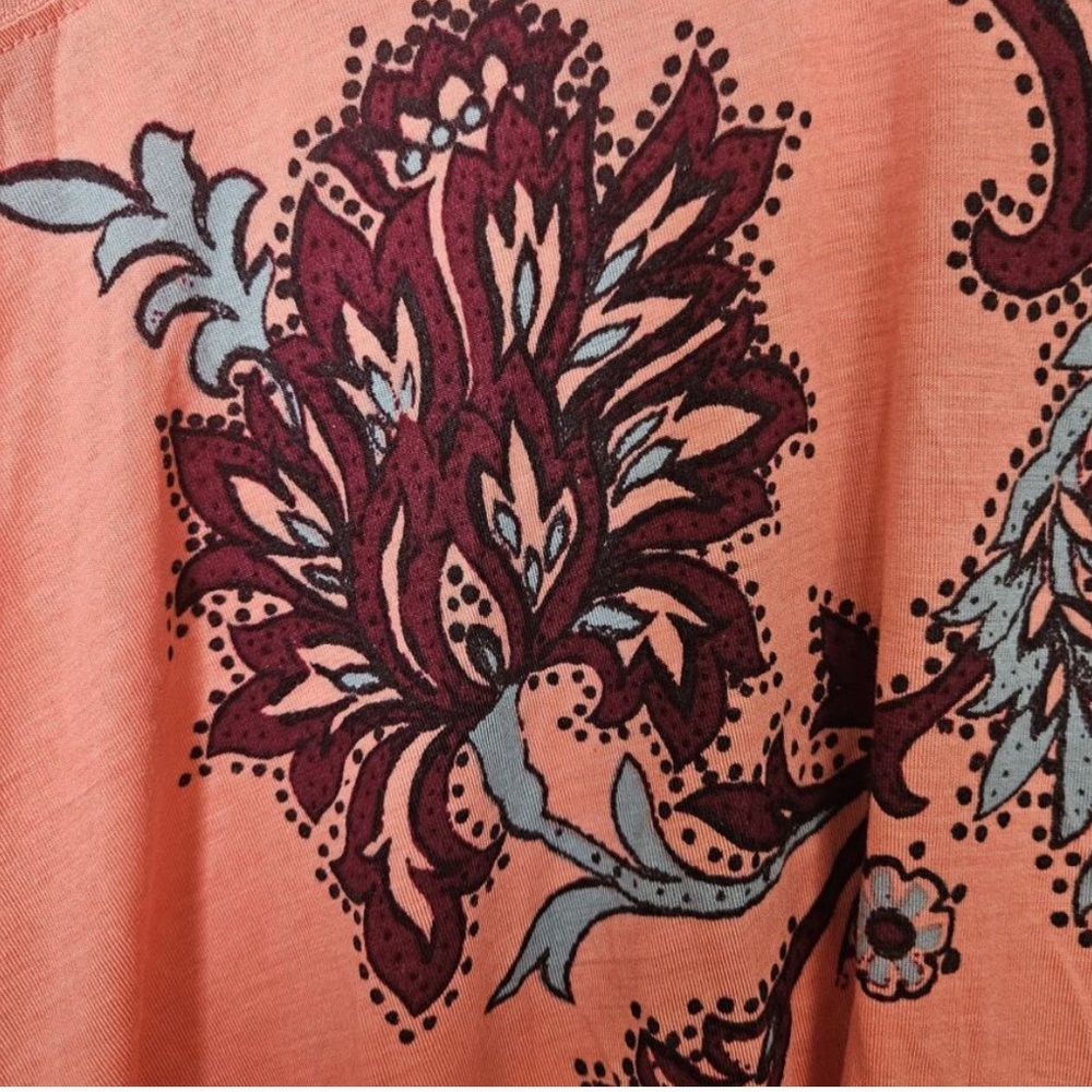 Free People Maui Wowi Floral Coral Flowy Blouse - Picture 6 of 9